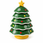 Stackable Christmas Tree Snack Bowl Set | Festive Holiday Serving Tree with Star Topper