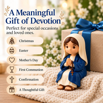 Cute Chibi Virgin Mary Shelf Sitter | Religious Devotion Gift