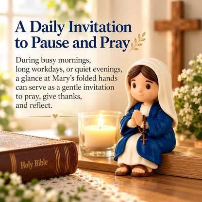 Cute Chibi Virgin Mary Shelf Sitter | Religious Devotion Gift