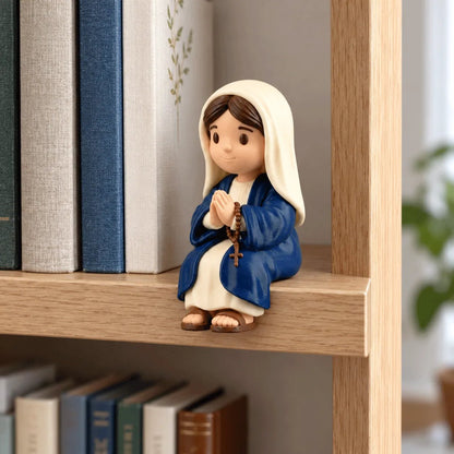 Cute Chibi Virgin Mary Shelf Sitter | Religious Devotion Gift