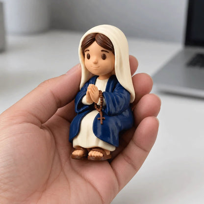 Cute Chibi Virgin Mary Shelf Sitter | Religious Devotion Gift