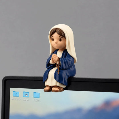 Cute Chibi Virgin Mary Shelf Sitter | Religious Devotion Gift