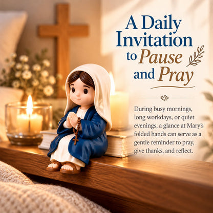 Cute Chibi Virgin Mary Shelf Sitter | Religious Devotion Gift