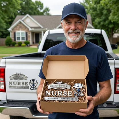 Nurse Metal Emblem Badge – Customizable with Name & Title