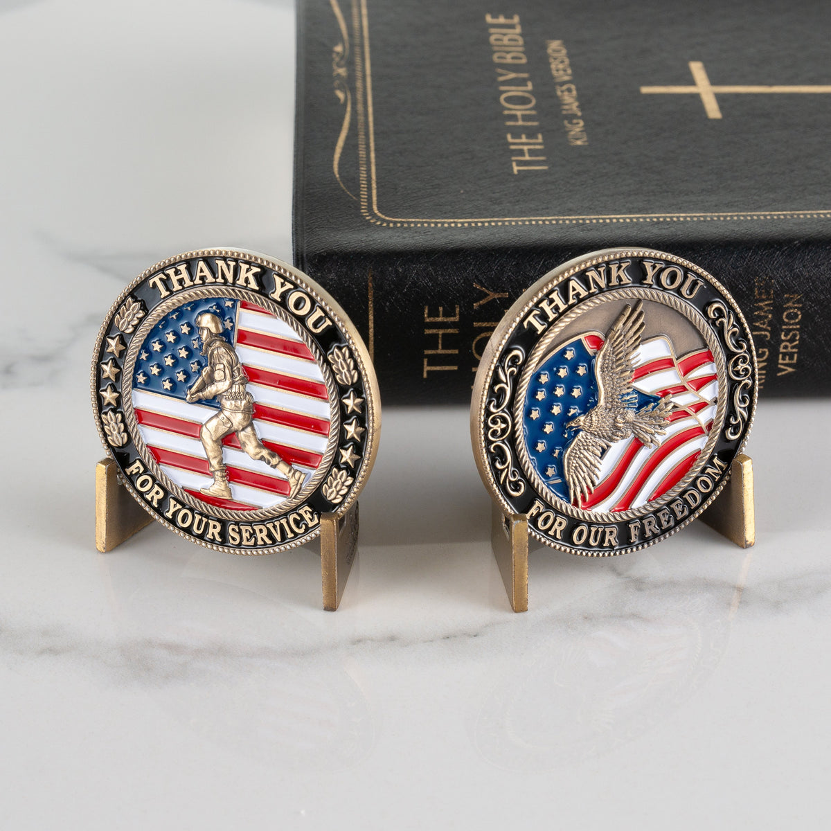 🇺🇸 "Thank You For Your Service" Patriotic Challenge Coin - Ultimate Gratitude Gift for Veterans & Heroes 🦅