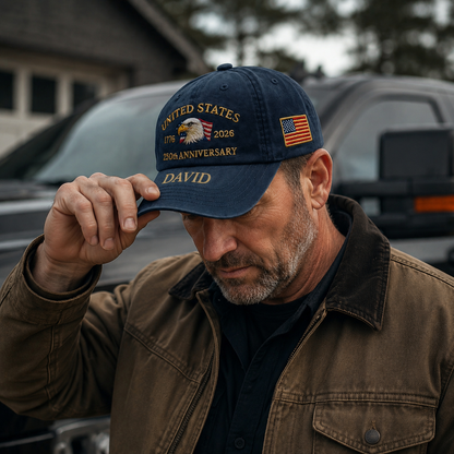 Personalized 250th Anniversary Patriotic Hat