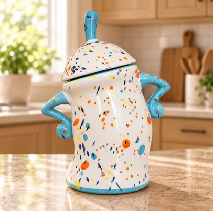 The Judgy Jar Original | Hands-On-Hips Sassy Ceramic Canister, It Judges Every Snack You Eat