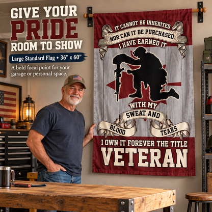 "The Title I Earned" - Proud Veteran Double-Sided Flag | Outdoor Garden & House Decor 🇺🇸🦅