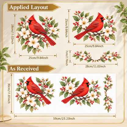 Last Day 50% OFF-Only$12.99🎁 Nature's Melody 3-Piece Floral & Bird Toilet Decal Set 🌸🐦 | Instant Bathroom Makeover