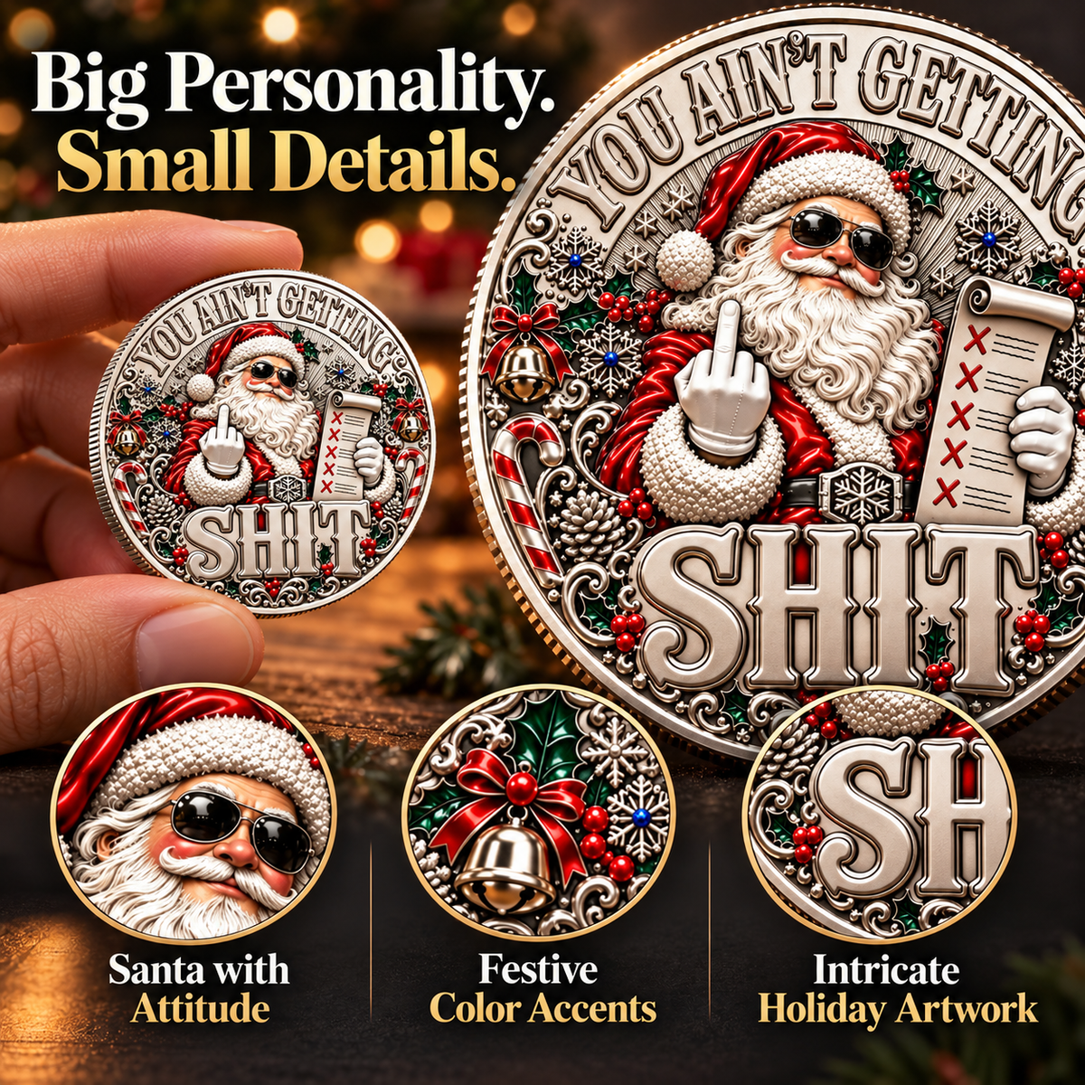 Santa’s Last Gift Adult Humor Commemorative Coin
