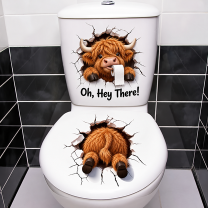 😂 Bathroom Buddies – Funny 3D Illusion Toilet Sticker Set