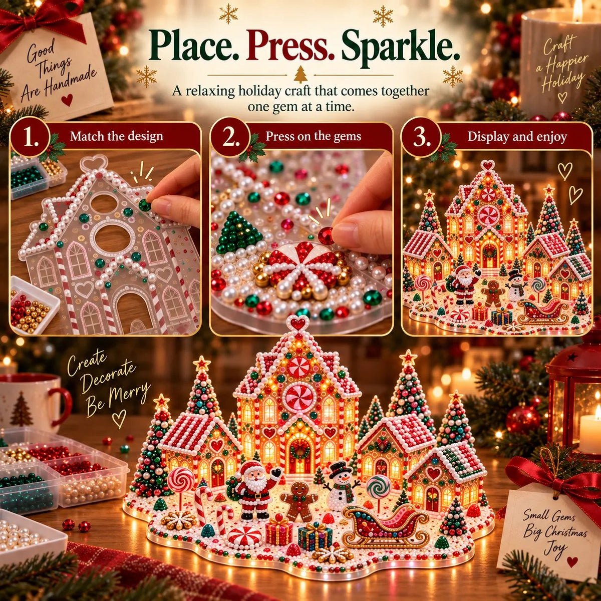 ✨🔥Magical Christmas Village 3D Gem Art DIY Kit