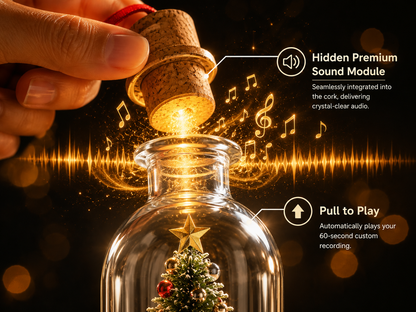 Custom "Voice of Memory" Christmas Snow Globe Bottle | Recordable Keepsake 🎄✨
