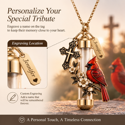 🐦Always in My Heart – Personalized Cremation Ash Urn Necklace|A lasting tribute to the ones we love. ❤️