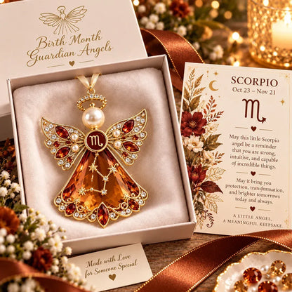 Christmas Zodiac Guardian Angel Keepsake | 12 Signs with Jewel-Toned Designs & Meaningful Gift Cards ✨
