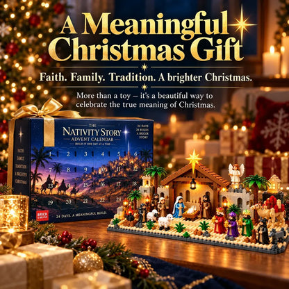 ⛪Last Day 50% OFF✝️Nativity Advent Calendar – 24-Day Buildable Christmas Nativity Set-without Light-emitting Device