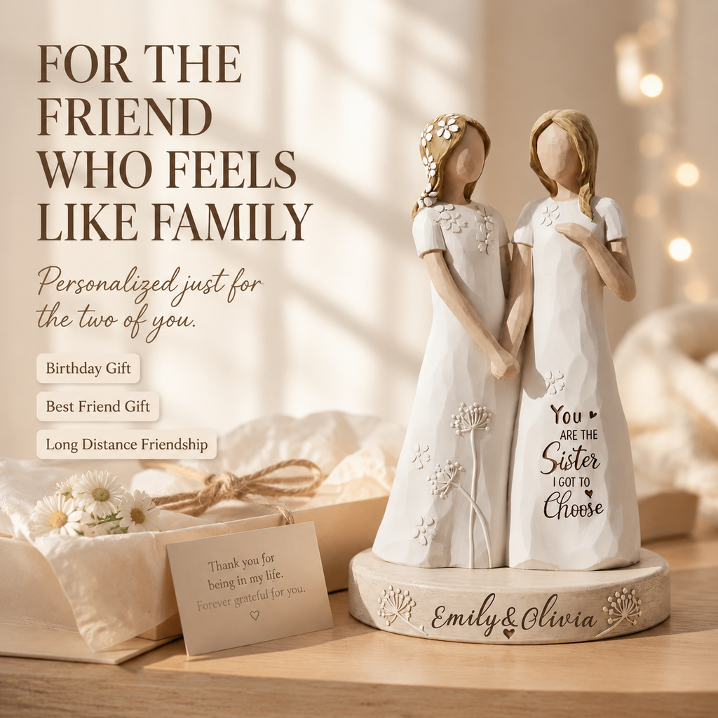 ✨ "You Are The Sister I Got To Choose" Custom Friendship Keepsake | Personalized Bestie Figurine 👯‍♀️