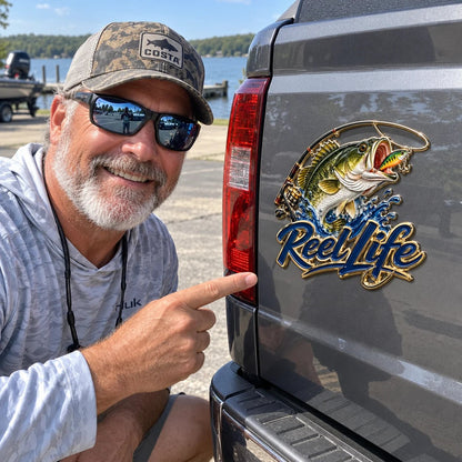 🎣 Last Day Promo: 50% OFF-Reel Life Bass Fishing Car Emblem | Waterproof • No Fade • No Rust • Magnet🧲