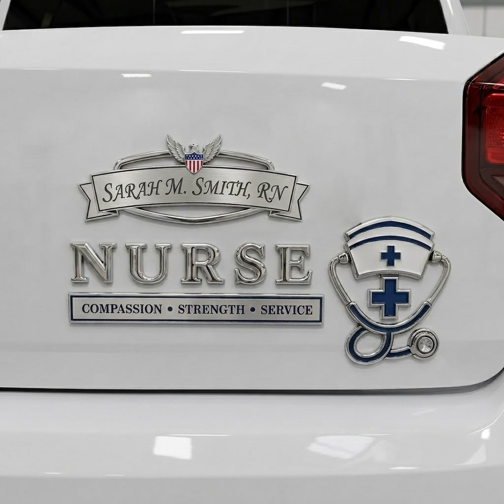 Nurse Metal Emblem Badge – Customizable with Name & Title