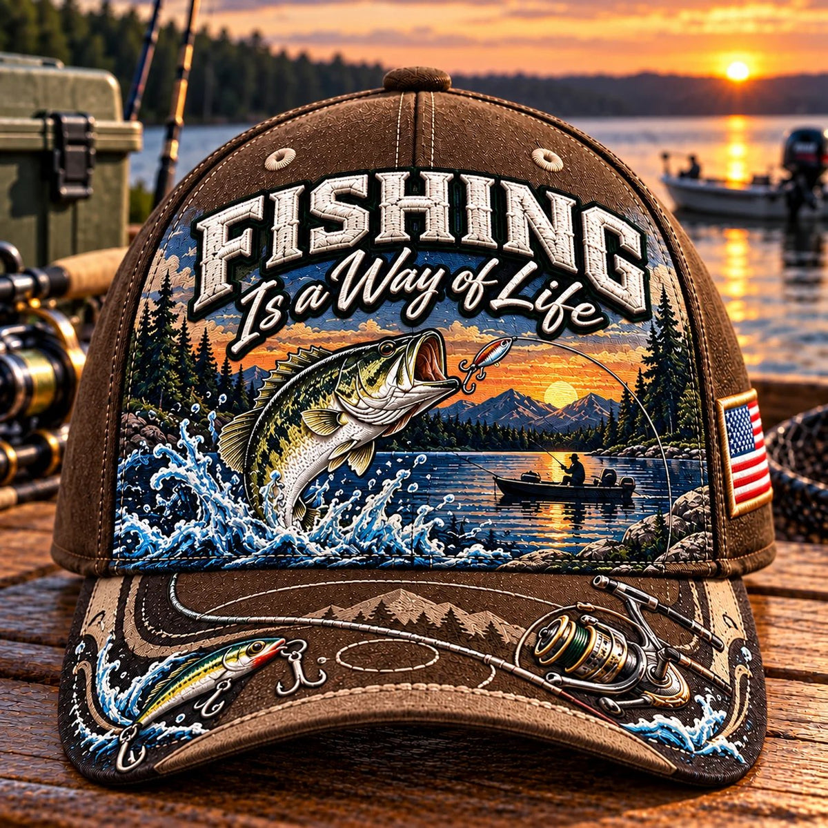 🧢 Fishing Is a Way of Life Cap — Cotton-Poly Blend • Detailed Embroidery • Adjustable Fit
