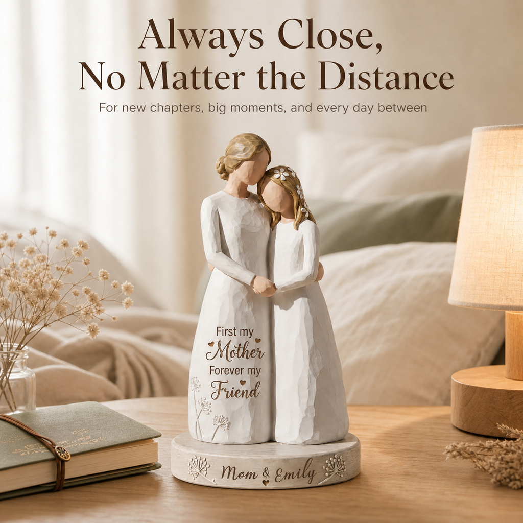 💖 Personalized Mother & Daughter Keepsake Figurine - "First My Mother, Forever My Friend"