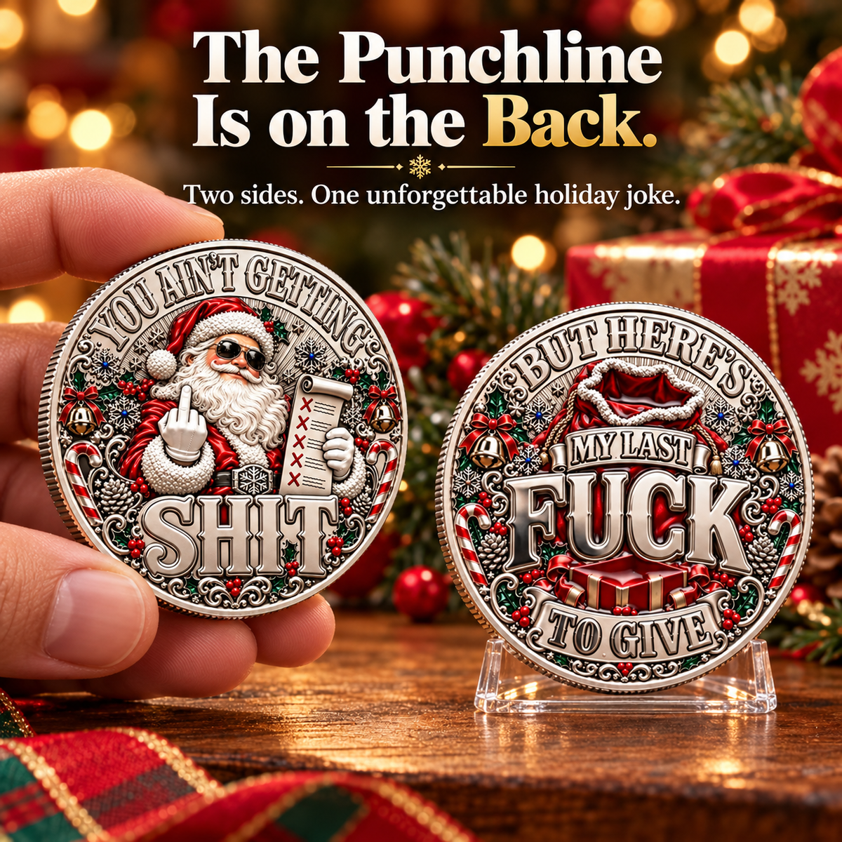 Santa’s Last Gift Adult Humor Commemorative Coin