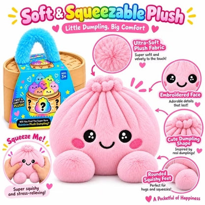 🥟Emotional Support Squishy Dumpling Plushie - Ultra-Soft Stress Relief Toy & Desk Pal✨