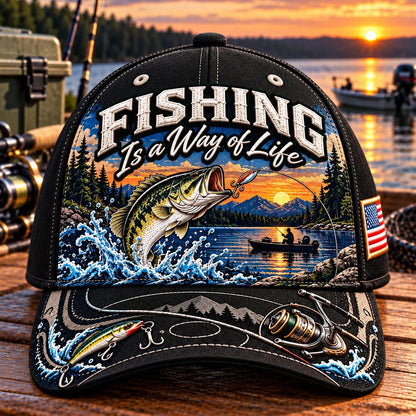 🧢 Fishing Is a Way of Life Cap — Cotton-Poly Blend • Detailed Embroidery • Adjustable Fit