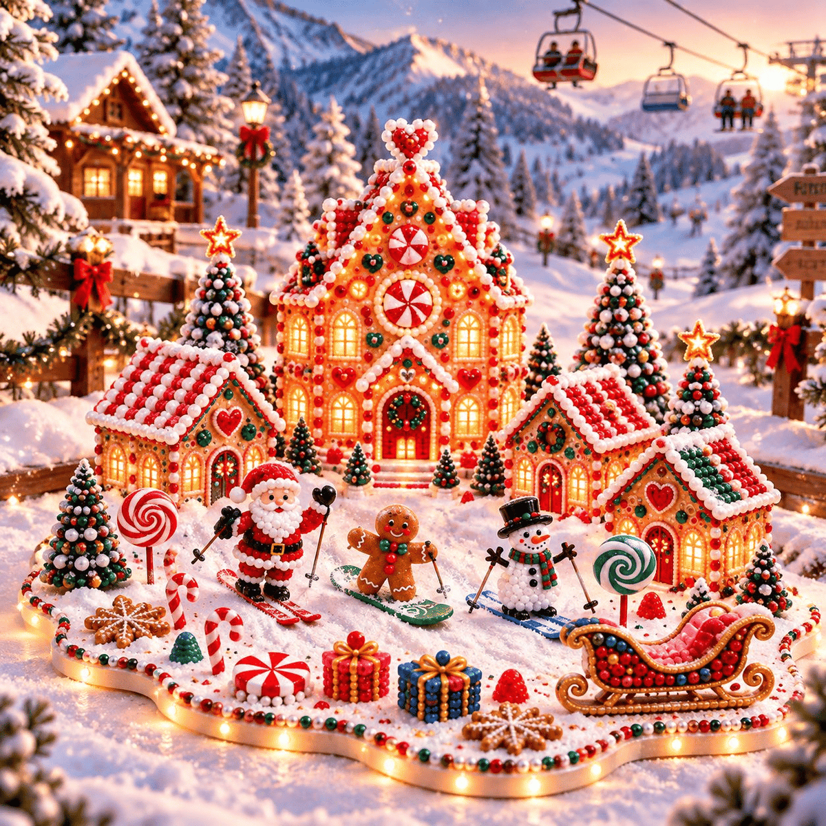 ✨🔥Magical Christmas Village 3D Gem Art DIY Kit