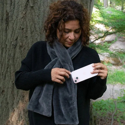 ⚡50% OFF Today! Cosy Faux Fur Pull-Through Scarf With Hidden Zipper Pocket | Store Phone, Keys & Cards, Hands-Free