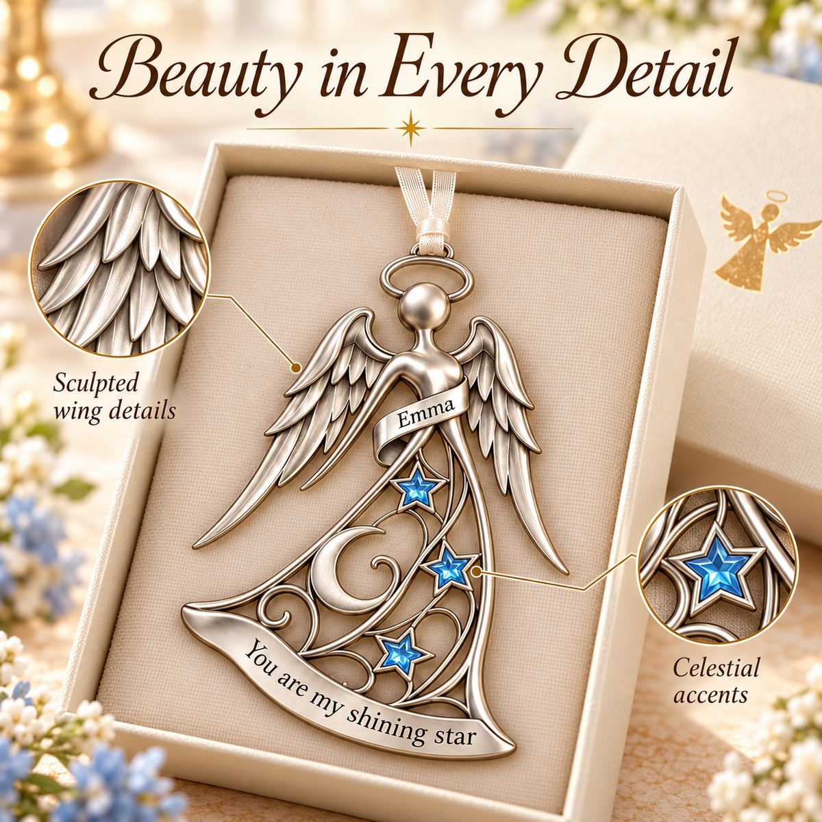 Personalized Guardian Angel Keepsake Ornament with Premium Gift Box & Card 👼✨