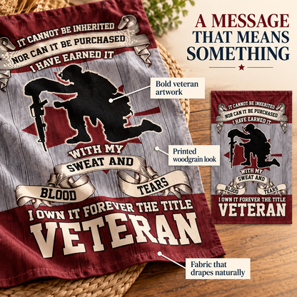 "The Title I Earned" - Proud Veteran Double-Sided Flag | Outdoor Garden & House Decor 🇺🇸🦅