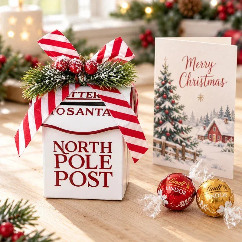 🎅🎄 Santa’s North Pole Post Box – Christmas Mailbox Ornament & Sweet Surprise Gift Box 🎁