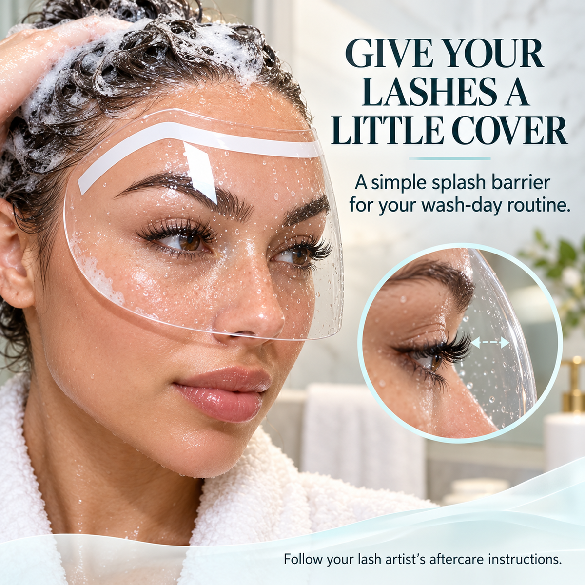 🚿 The Ultimate Shower Face Shield | Waterproof Visor for Lashes & Haircuts (50 Pcs)