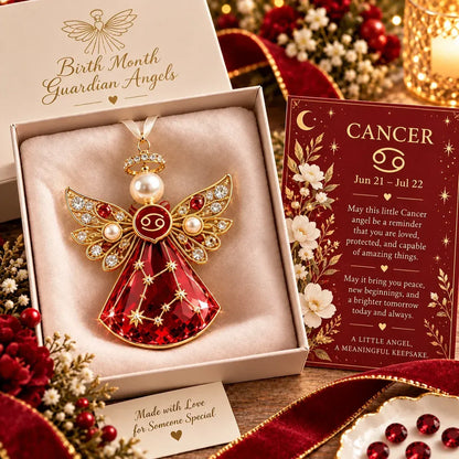 Christmas Zodiac Guardian Angel Keepsake | 12 Signs with Jewel-Toned Designs & Meaningful Gift Cards ✨