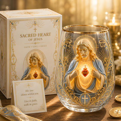 Sacred Heart of Jesus Glass Cup