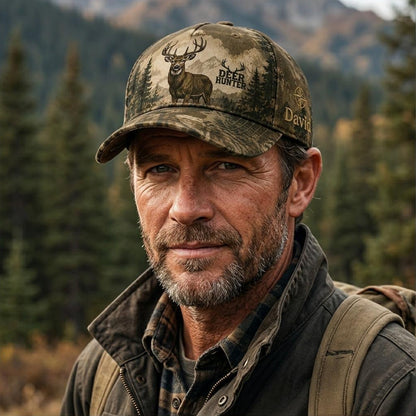 Personalized Deer Hunter Camo Cap