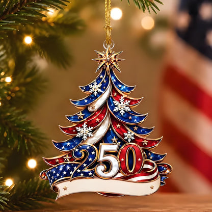 Personalized 250th America Christmas Ornament