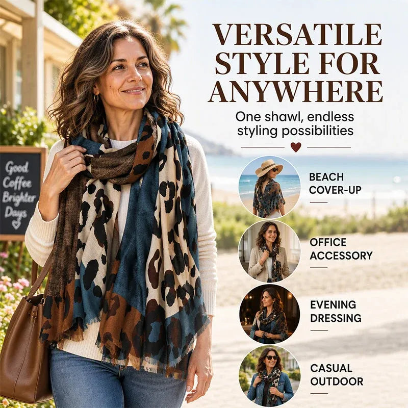 ✨🧣Versatile Lightweight Leopard Print Shawl Scarf