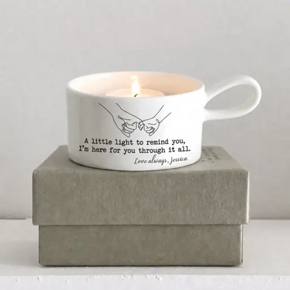 🕯️Personalized Handled Tea Light Holder - Good Friends Light Up The World✨
