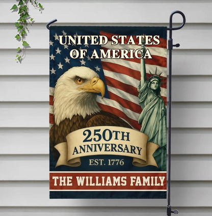 Custom 250th Anniversary Garden Flag-1776-2026 Patriotic Gift