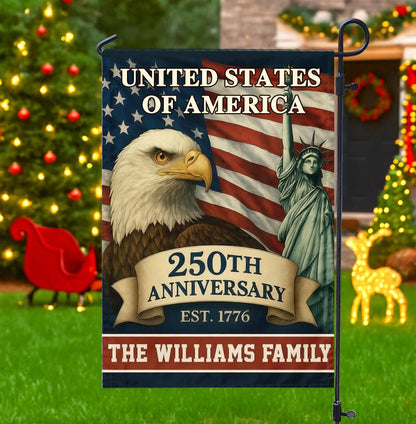 Custom 250th Anniversary Garden Flag-1776-2026 Patriotic Gift