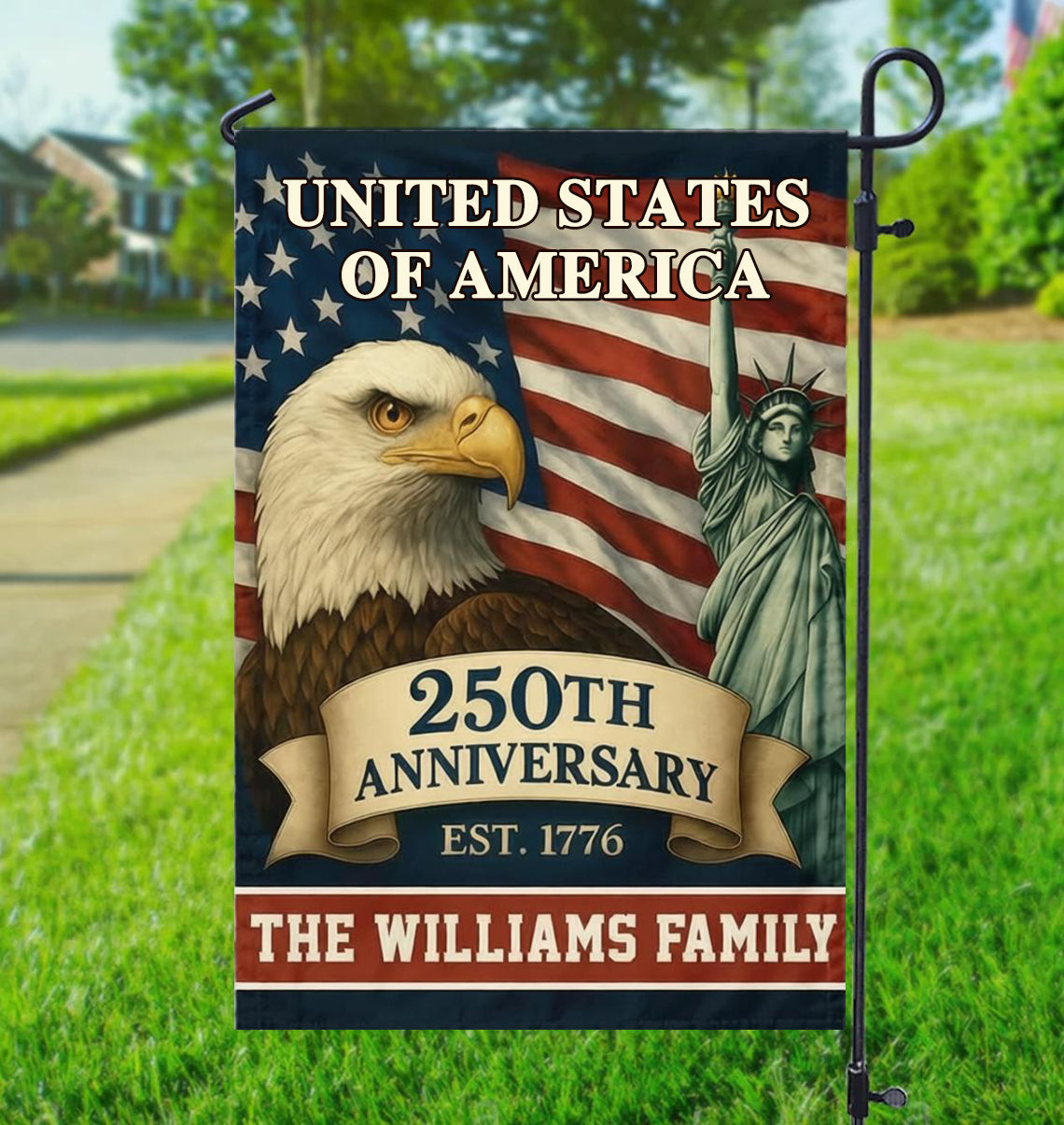 Custom 250th Anniversary Garden Flag-1776-2026 Patriotic Gift