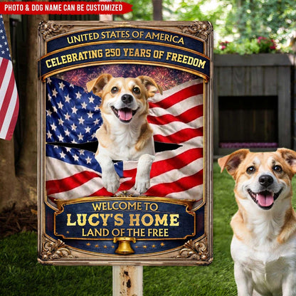 Personalized Patriotic Garden Metal Sign-Welcome to Proud American Pet Home
