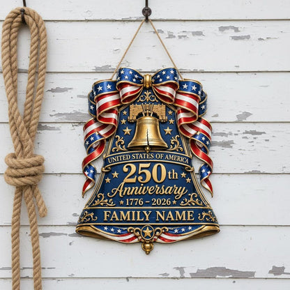 🔔 Personalized USA 250th Anniversary Liberty Bell Wooden Sign