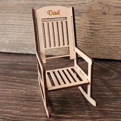 "Save a Seat" Personalized Graduation Memorial Set - Custom Wooden Rocking Chairs & Heart Sign