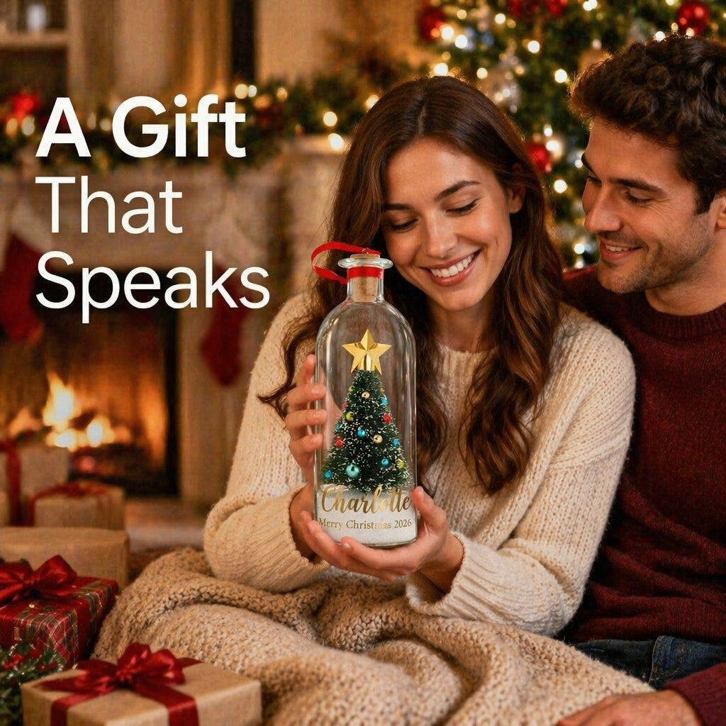 Custom "Voice of Memory" Christmas Snow Globe Bottle | Recordable Keepsake 🎄✨