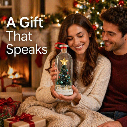 Custom "Voice of Memory" Christmas Snow Globe Bottle | Recordable Keepsake 🎄✨