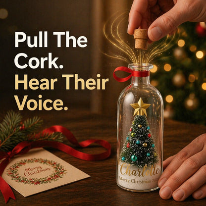 Custom "Voice of Memory" Christmas Snow Globe Bottle | Recordable Keepsake 🎄✨