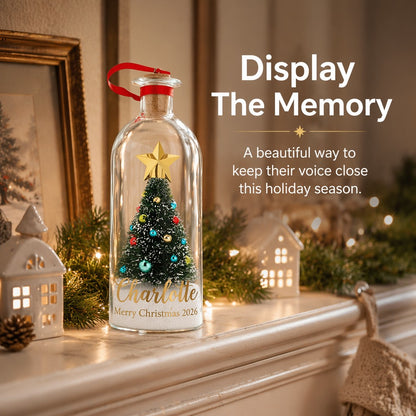 Custom "Voice of Memory" Christmas Snow Globe Bottle | Recordable Keepsake 🎄✨